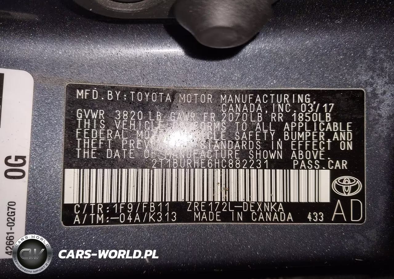 2017 Toyota Corolla Le VIN:2T1BURHE6HC882231 - 9