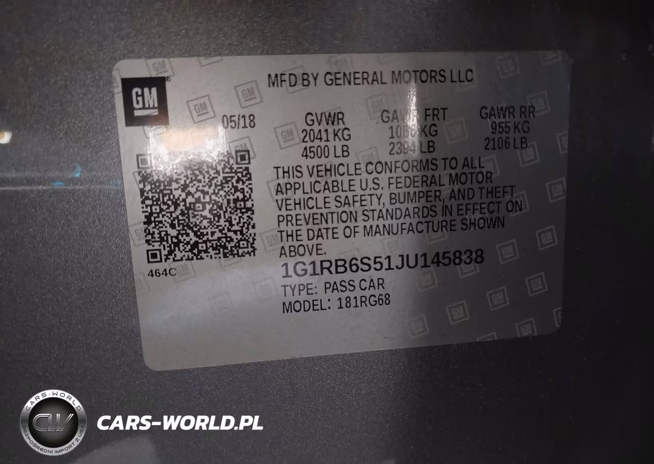 2018 Chevrolet Volt Premier VIN:1G1RB6S51JU145838 - 9