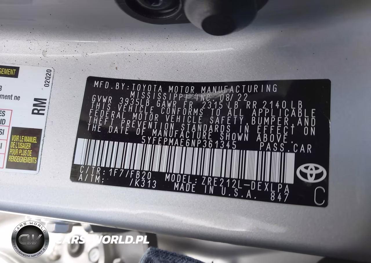 2022 Toyota Corolla Le VIN:5YFEPMAE6NP361345 - 9
