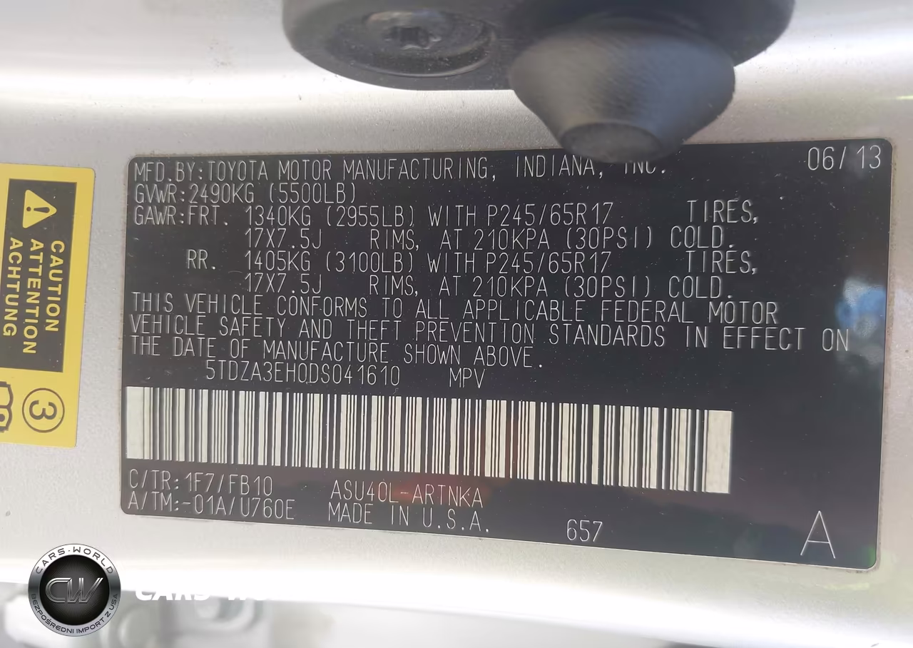 2013 Toyota Highlander VIN:5TDZA3EH0DS041610 - 9