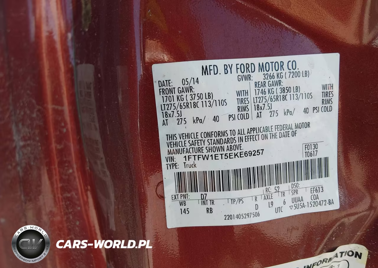 2014 Ford F-150 Fx4 VIN:1FTFW1ET5EKE69257 - 9