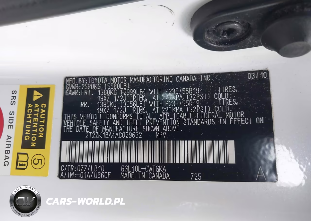 2010 Lexus Rx 350 VIN:2T2ZK1BA4AC029632 - 9