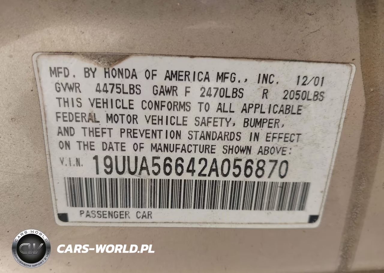2002 Acura Tl 3.2 VIN:19UUA56642A056870 - 9
