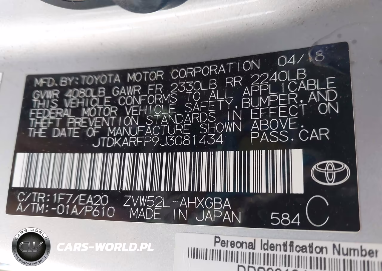 2018 Toyota Prius Prime Premium VIN:JTDKARFP9J3081434 - 9