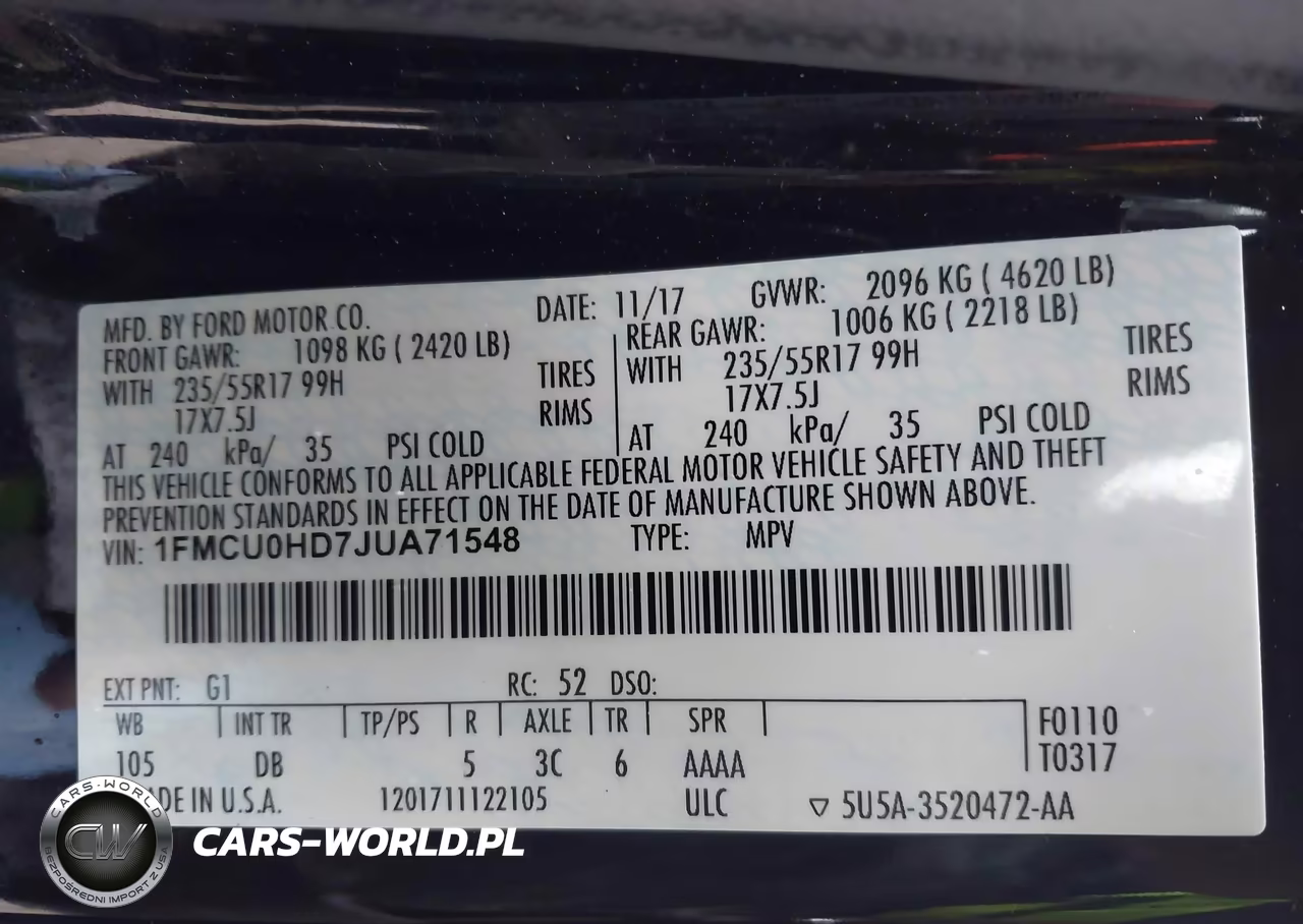 2018 Ford Escape Sel VIN:1FMCU0HD7JUA71548 - 9