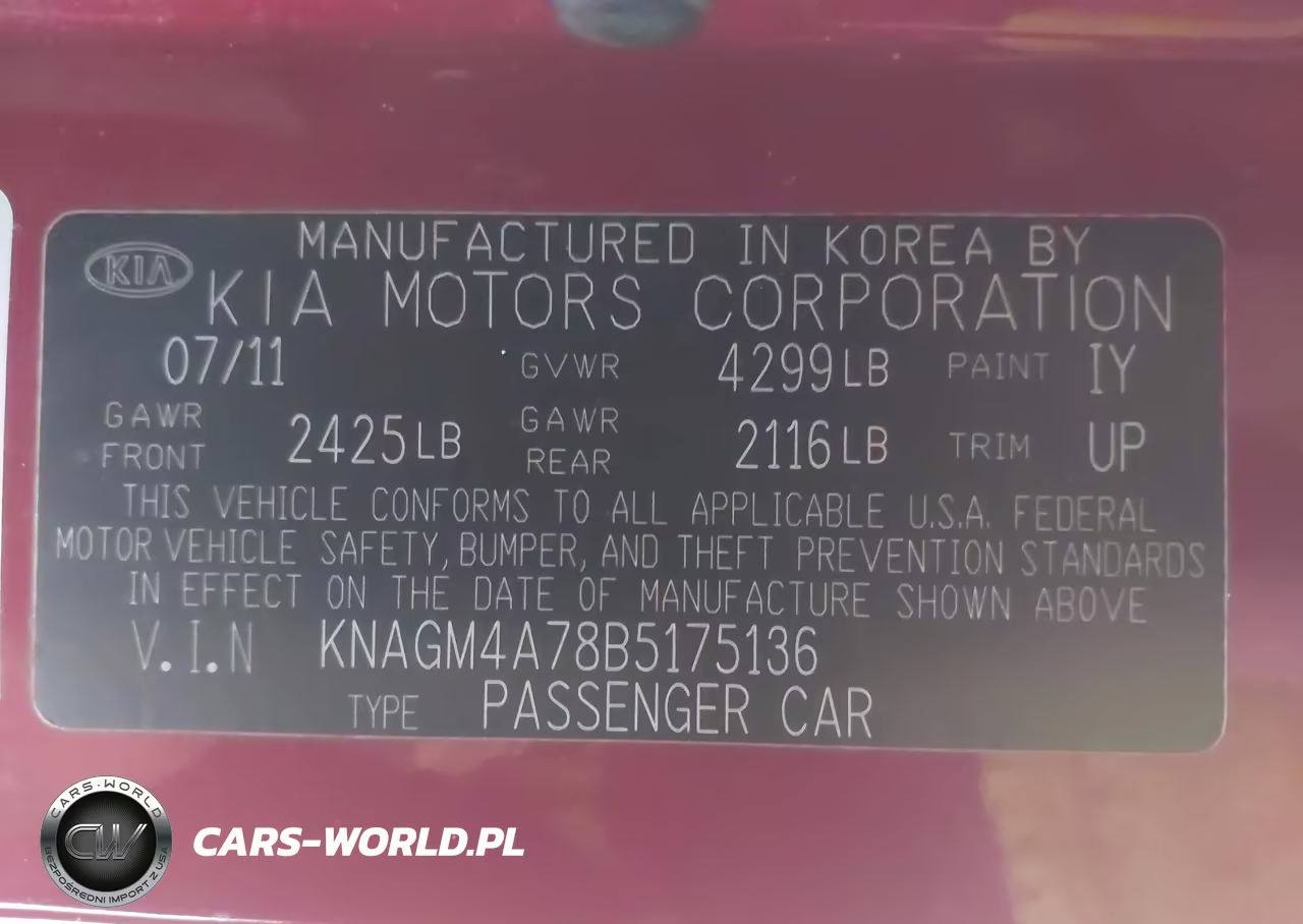 2011 Kia Optima Lx VIN:KNAGM4A78B5175136 - 9