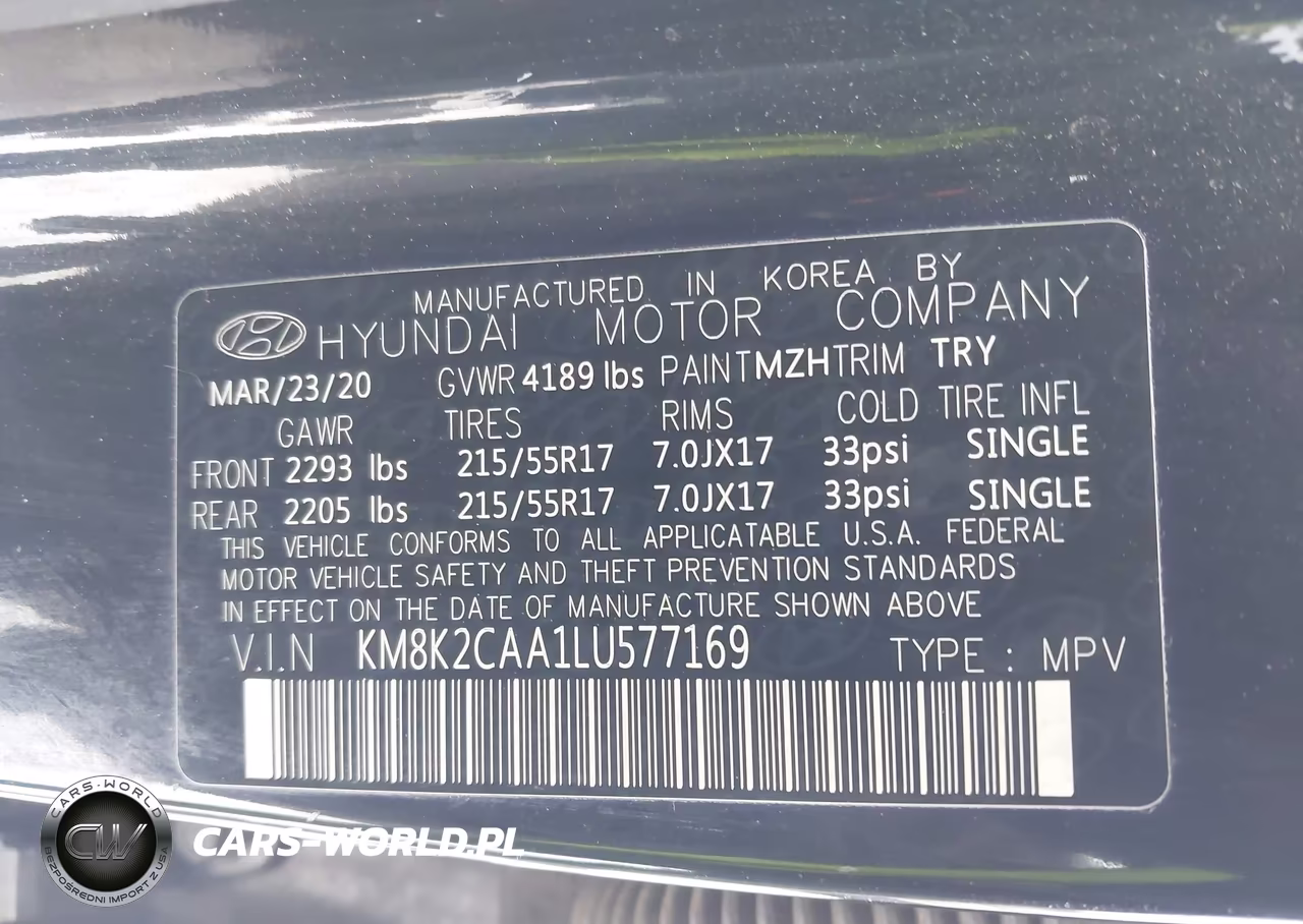 2020 Hyundai Kona Sel VIN:KM8K2CAA1LU577169 - 9