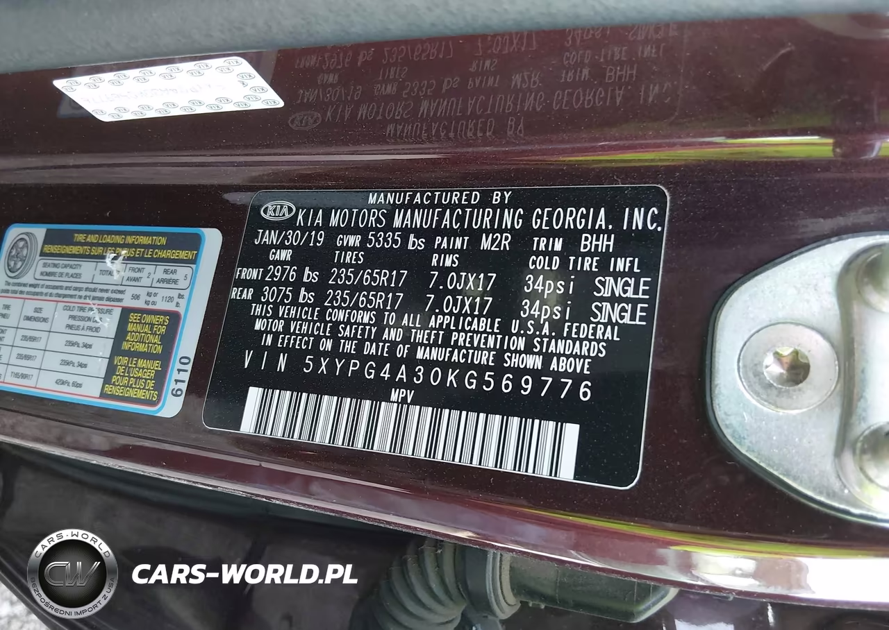 2019 Kia Sorento 2.4L Lx VIN:5XYPG4A30KG569776 - 9