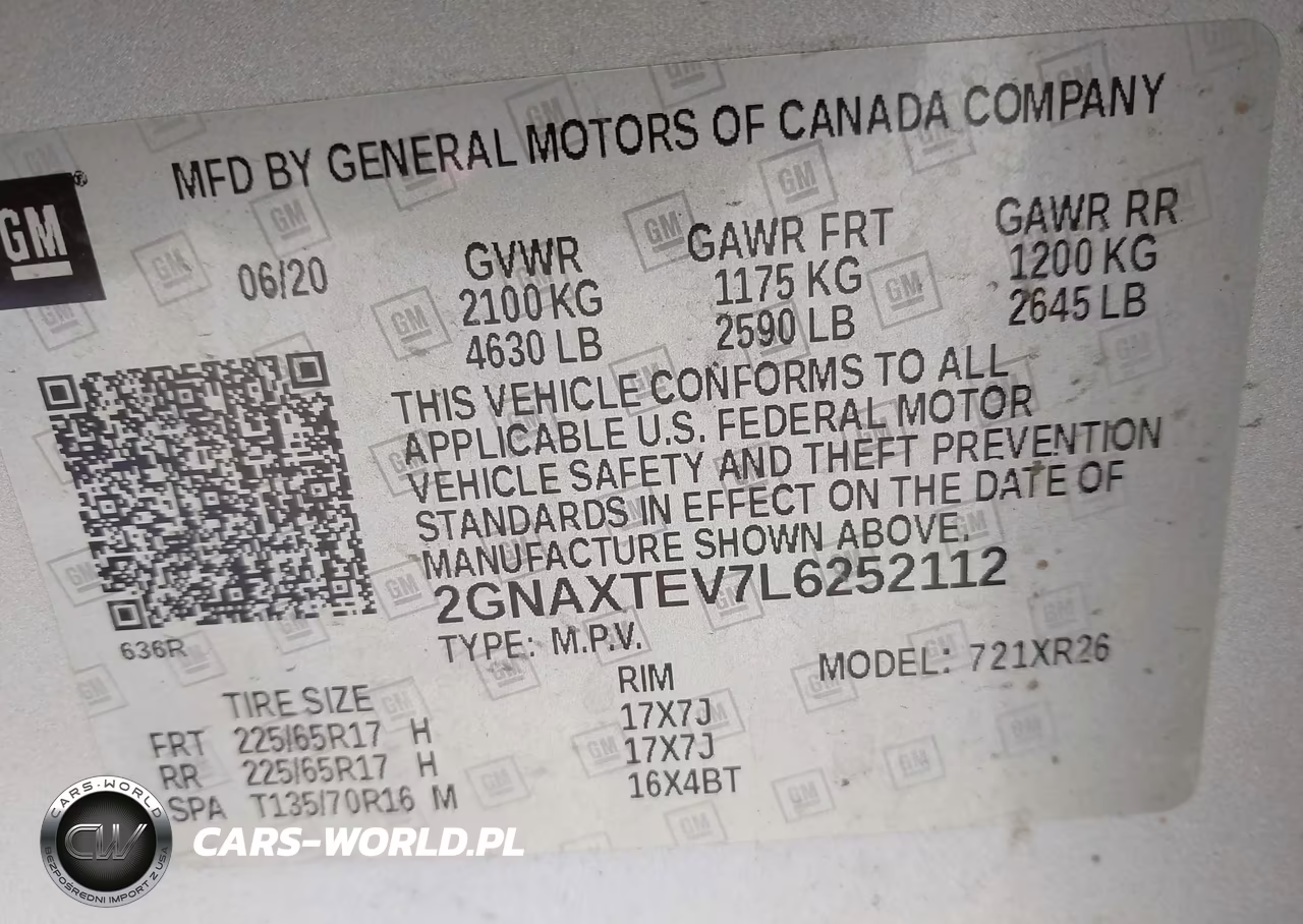 2020 Chevrolet Equinox Awd 2Fl VIN:2GNAXTEV7L6252112 - 9