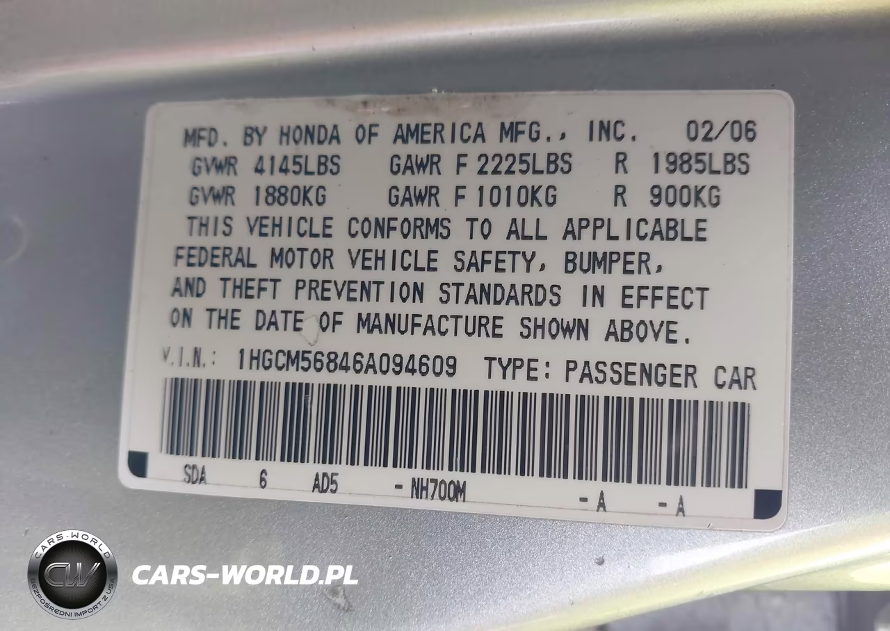 2006 Honda Accord 2.4 Ex VIN:1HGCM56846A094609 - 8