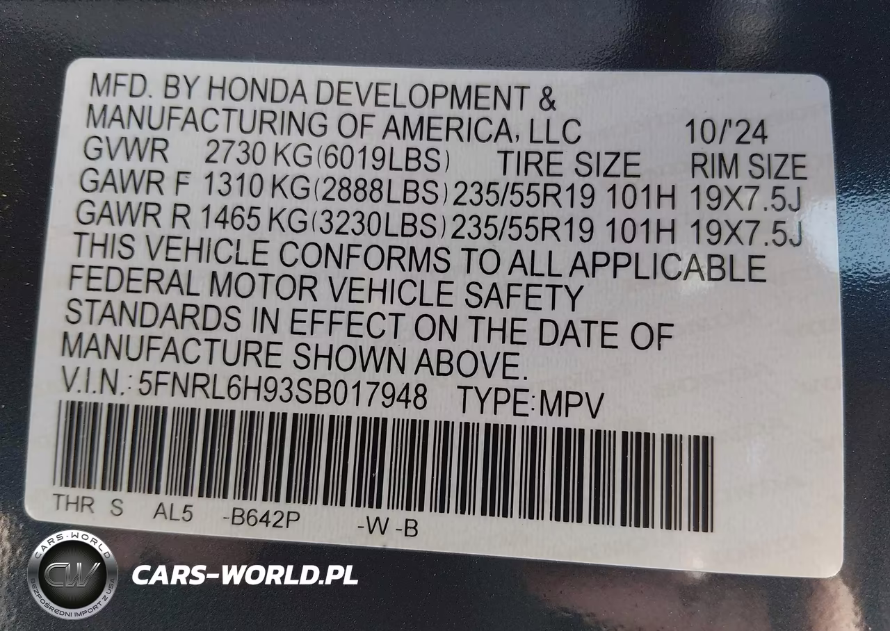 2025 Honda Odyssey Elite VIN:5FNRL6H93SB017948 - 9