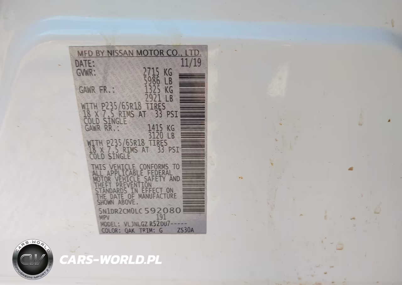 2020 Nissan Pathfinder Sl 4Wd VIN:5N1DR2CM0LC592080 - 9