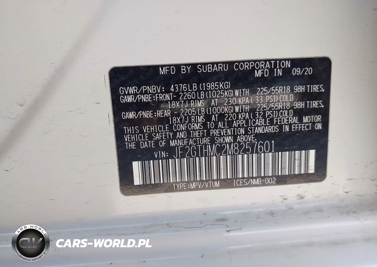 2021 Subaru Crosstrek Limited VIN:JF2GTHMC2M8257601 - 9