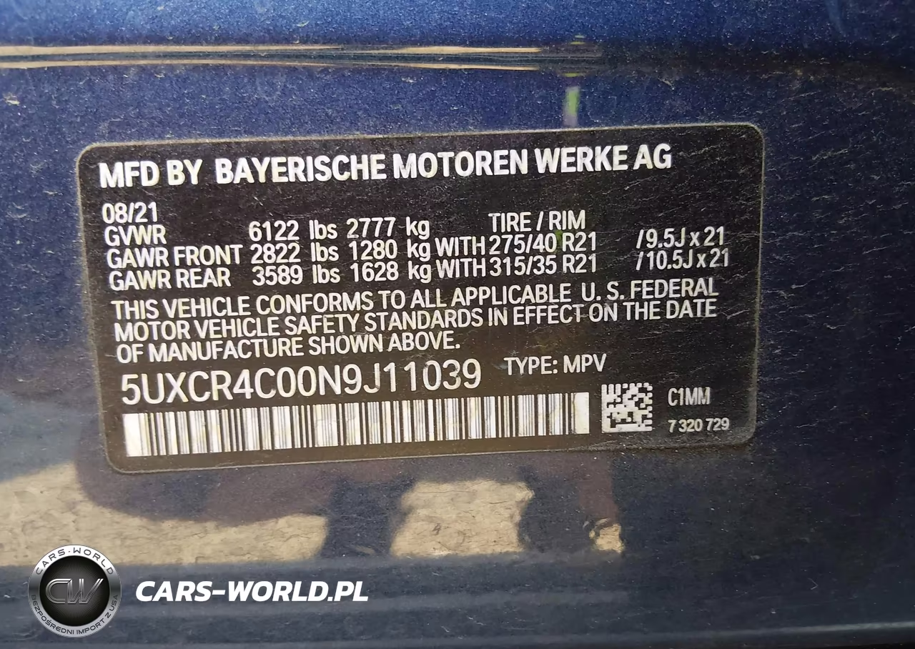 2022 BMW X5 Sdrive40I VIN:5UXCR4C00N9J11039 - 9