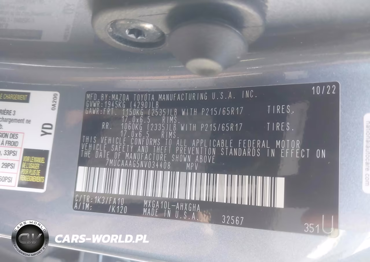 2022 Toyota Corolla Cross Le VIN:7MUCAAAG5NV034408 - 9
