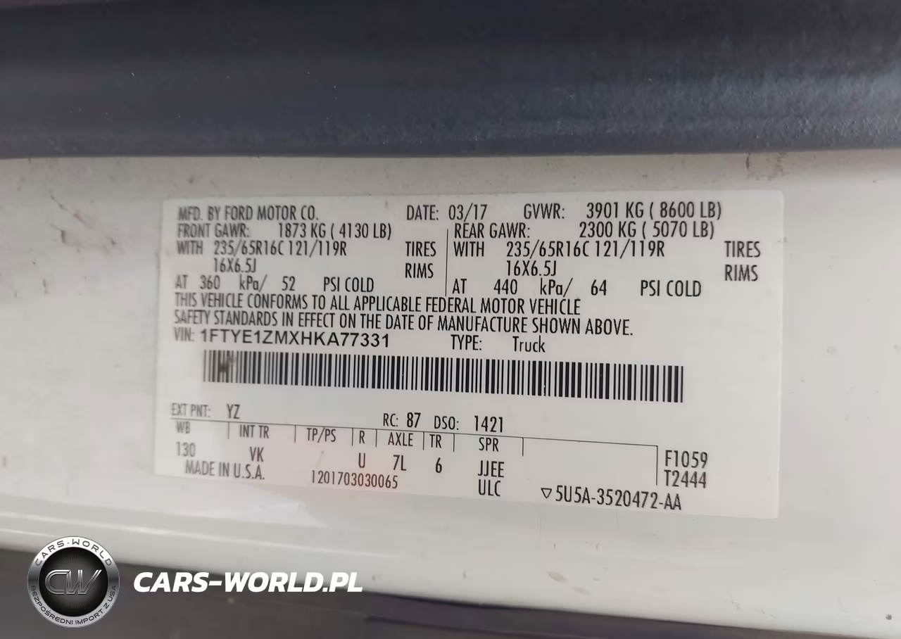 2017 Ford Transit-150 VIN:1FTYE1ZMXHKA77331 - 9