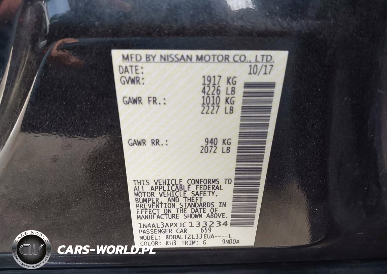 2018 Nissan Altima 2.5 Sl VIN:1N4AL3APXJC133234 - 9