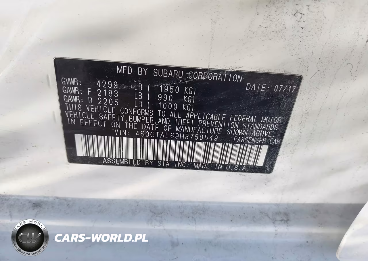 2017 Subaru Impreza 2.0I Sport VIN:4S3GTAL69H3750549 - 9