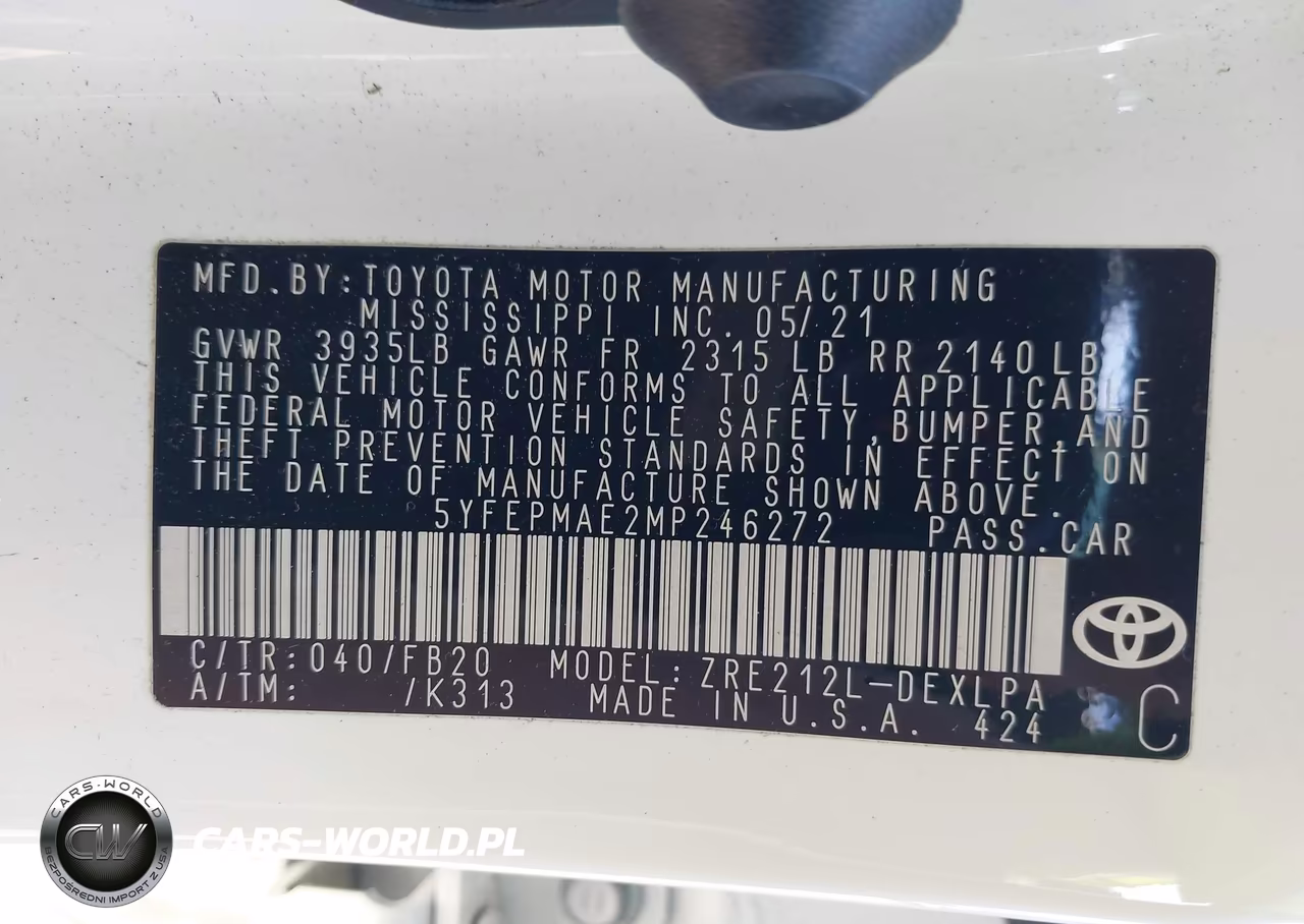 2021 Toyota Corolla Le VIN:5YFEPMAE2MP246272 - 9