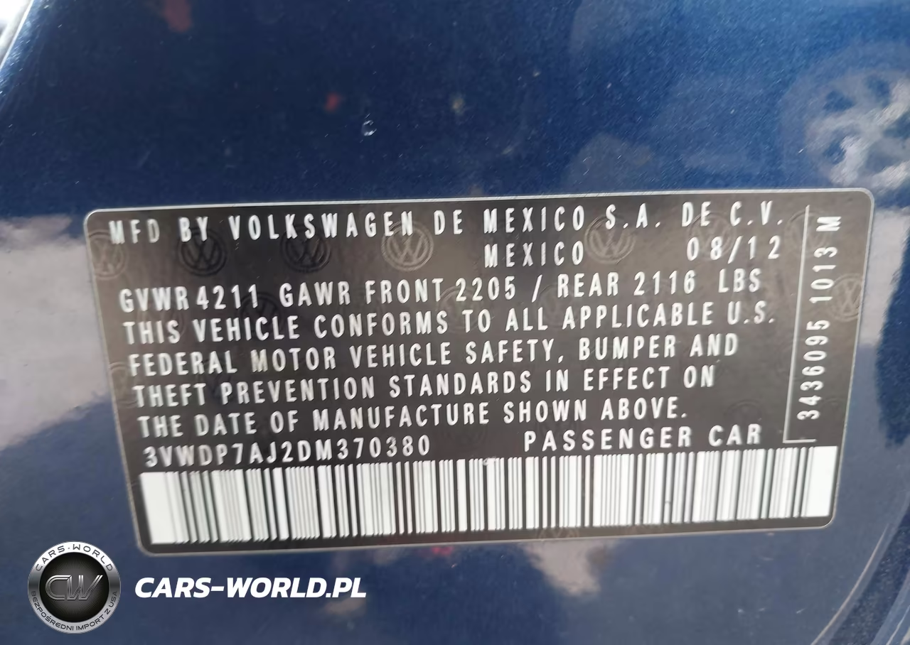 2013 Volkswagen Jetta 2.5L Se VIN:3VWDP7AJ2DM370380 - 9
