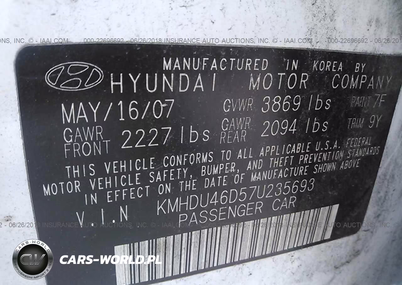 2007 Hyundai Elantra Gls-Limited-Se VIN:KMHDU46D57U235693 - 9