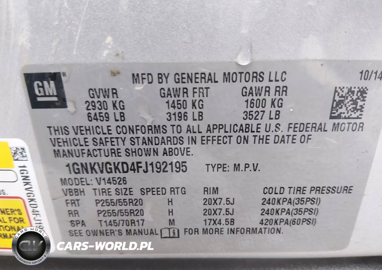 2015 Chevrolet Traverse 1Lt VIN:1GNKVGKD4FJ192195 - 9