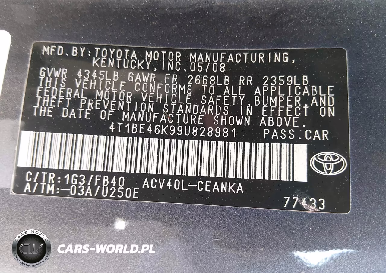 2009 Toyota Camry Se-Le-Xle VIN:4T1BE46K99U828981 - 9