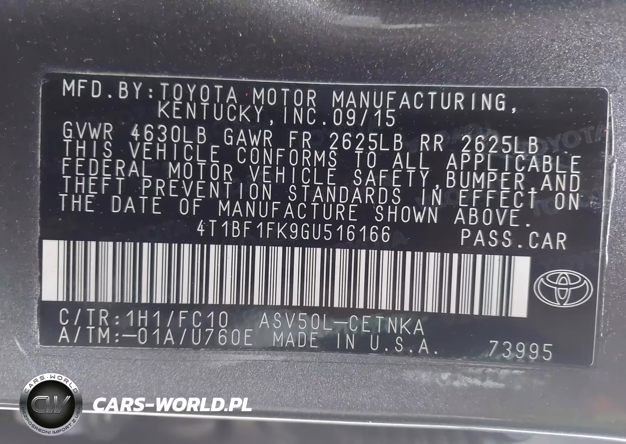 2016 Toyota Camry Le VIN:4T1BF1FK9GU516166 - 9