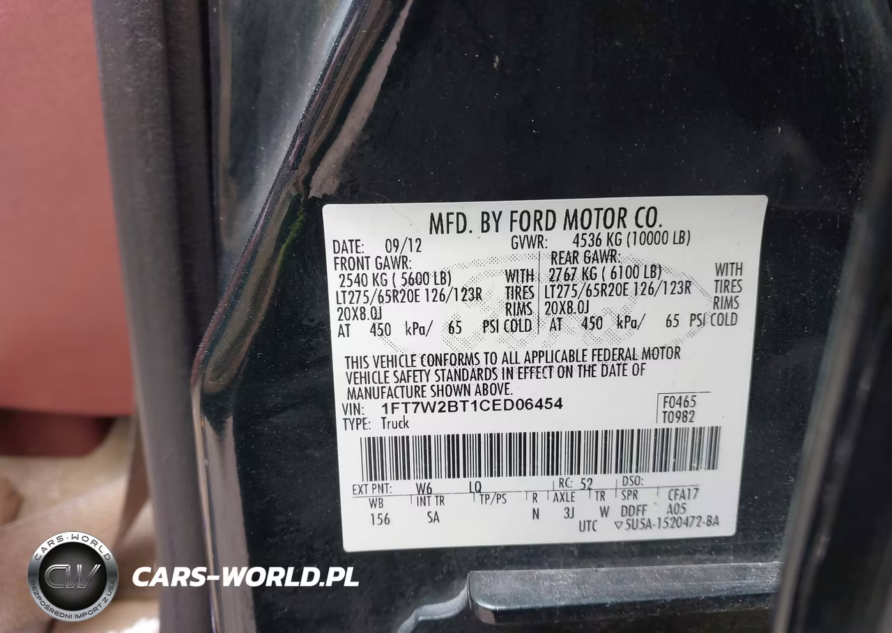 2012 Ford F-250 King Ranch VIN:1FT7W2BT1CED06454 - 9