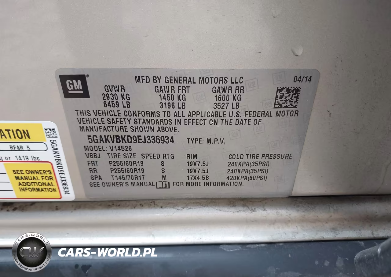 2014 Buick Enclave Leather VIN:5GAKVBKD9EJ336934 - 9