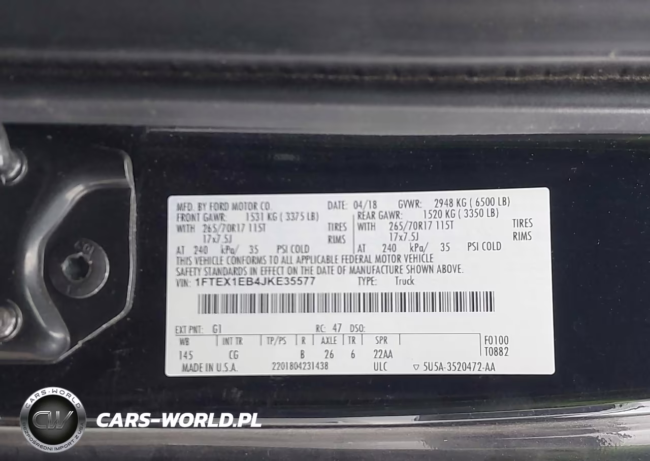 2018 Ford F-150 Xl VIN:1FTEX1EB4JKE35577 - 9