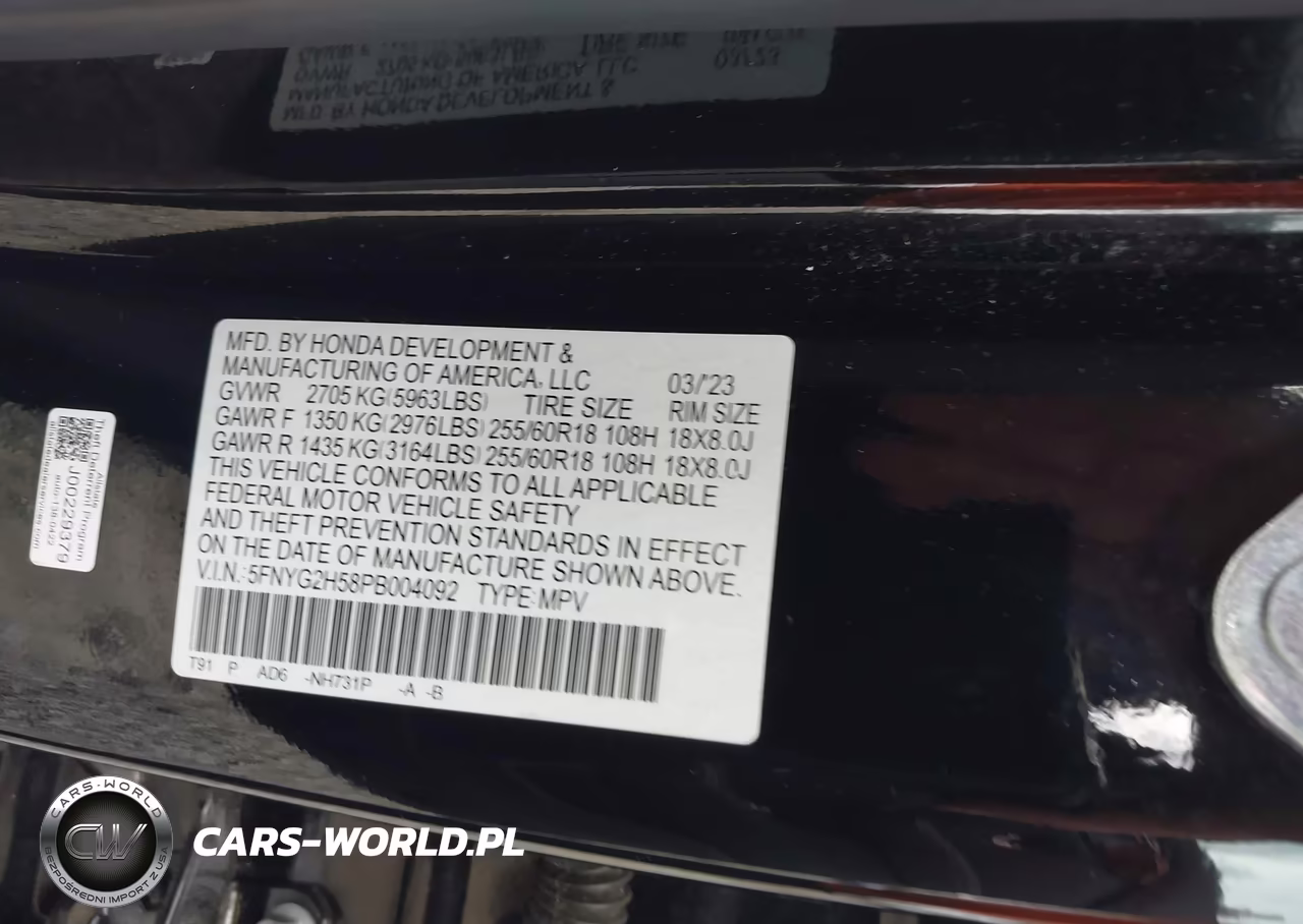 2023 Honda Pilot 2Wd Ex-L 7 Passenger VIN:5FNYG2H58PB004092 - 9