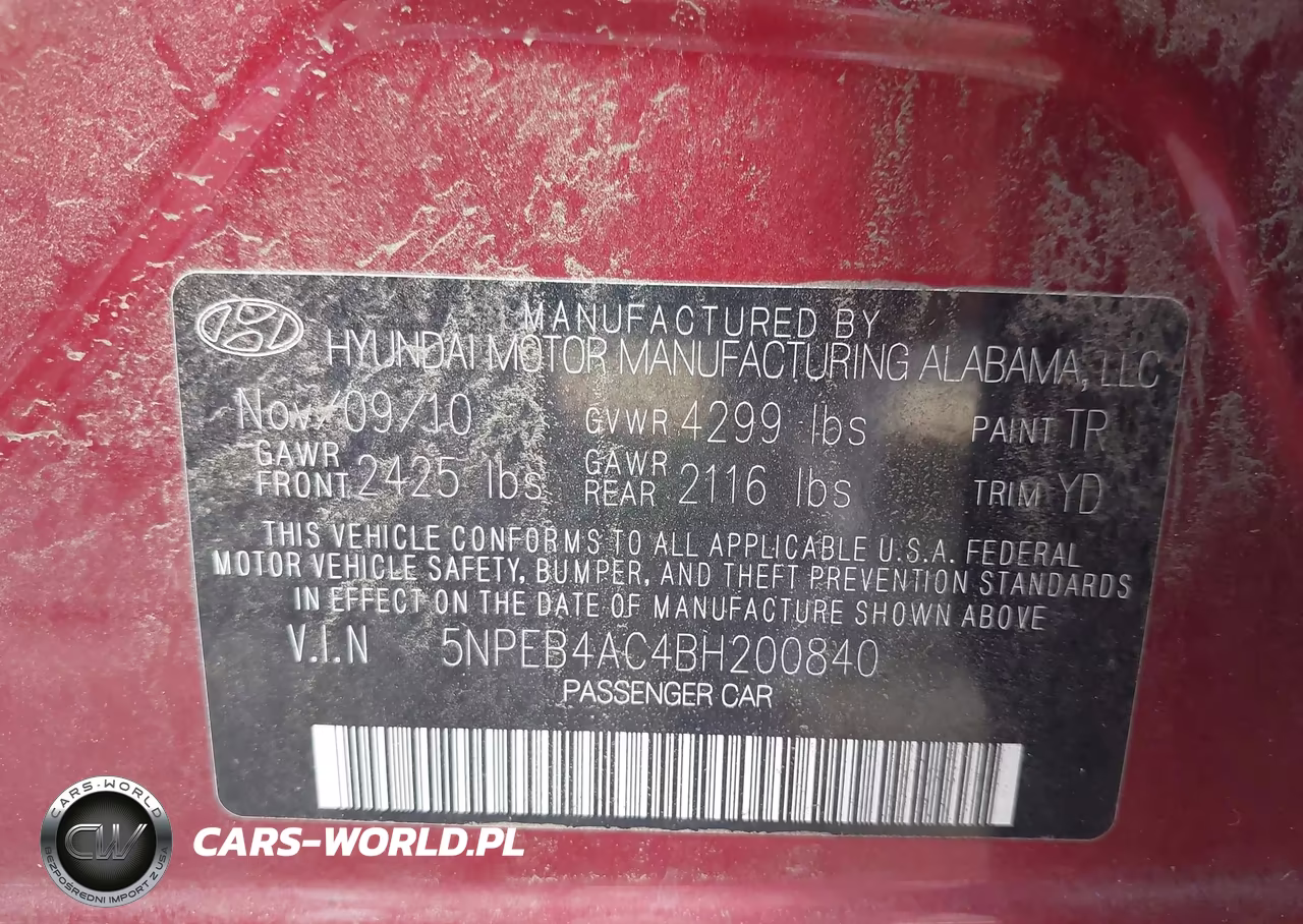 2011 Hyundai Sonata Gls VIN:5NPEB4AC4BH200840 - 9