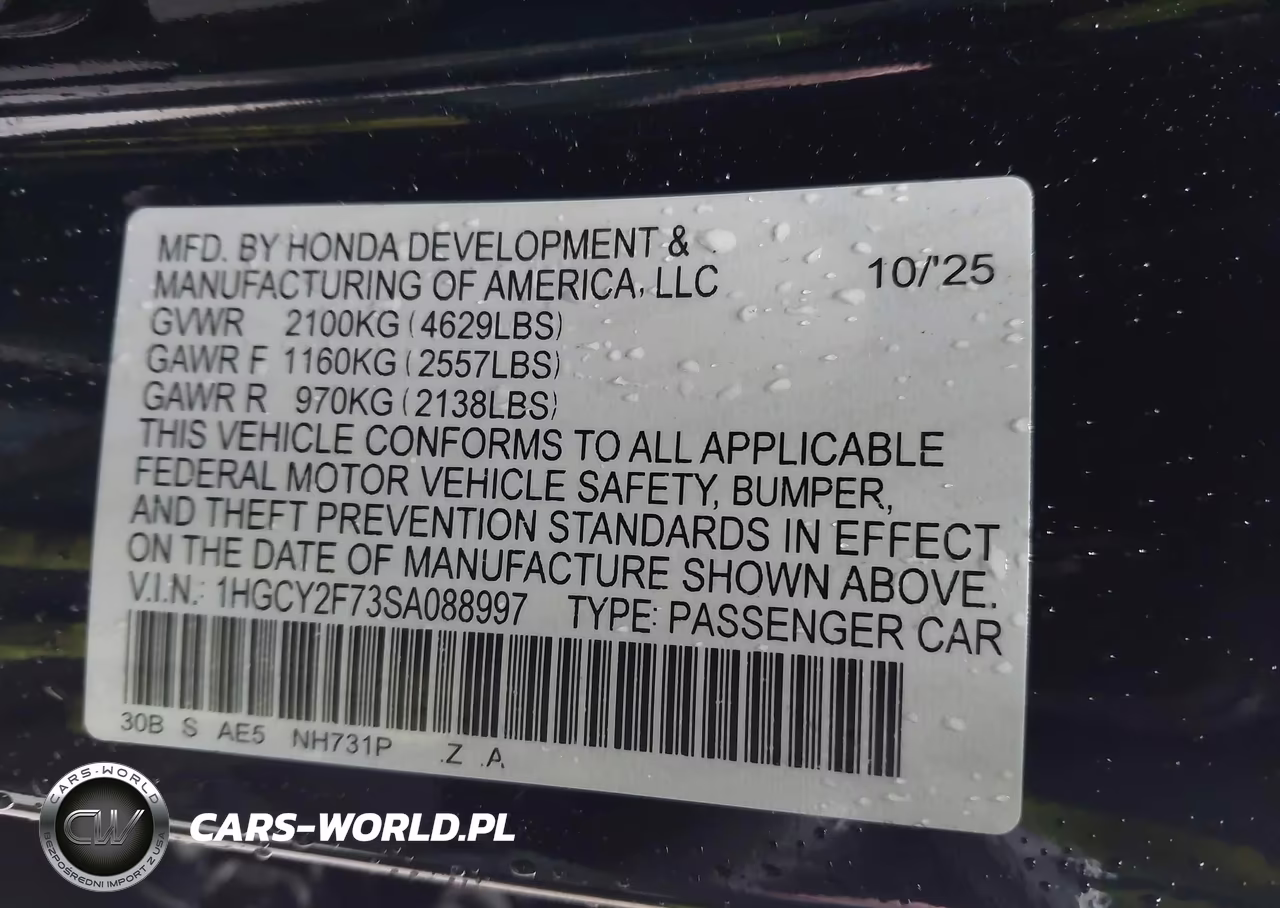 2025 Honda Accord Hybrid Sport-L VIN:1HGCY2F73SA088997 - 9