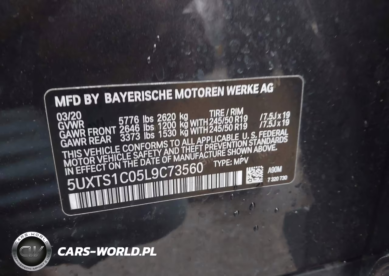 2020 BMW X3 Phev xDrive30E VIN:5UXTS1C05L9C73560 - 9