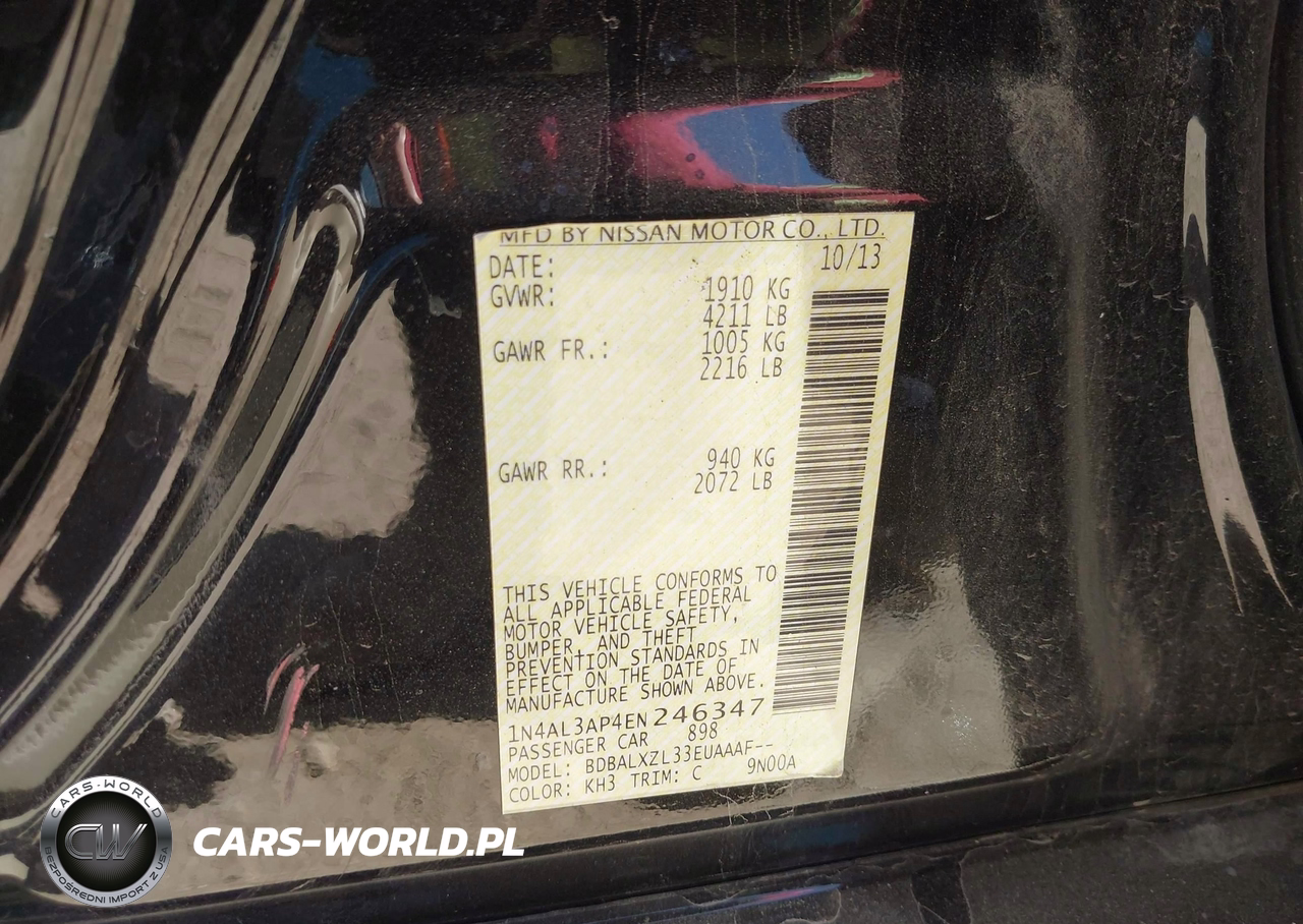 2014 Nissan Altima 2.5 Sl VIN:1N4AL3AP4EN246347 - 9