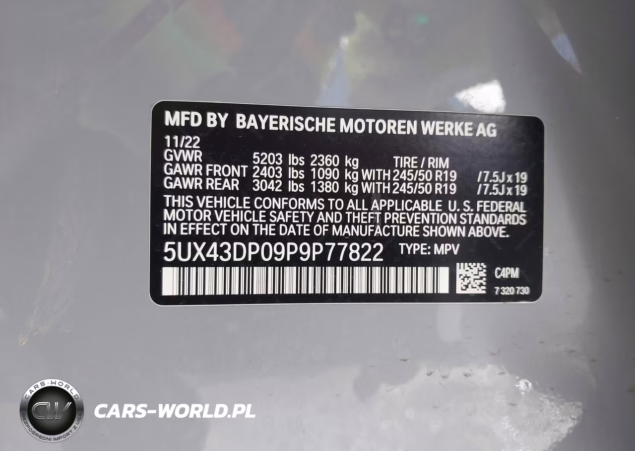 2023 BMW X3 Sdrive30I VIN:5UX43DP09P9P77822 - 9