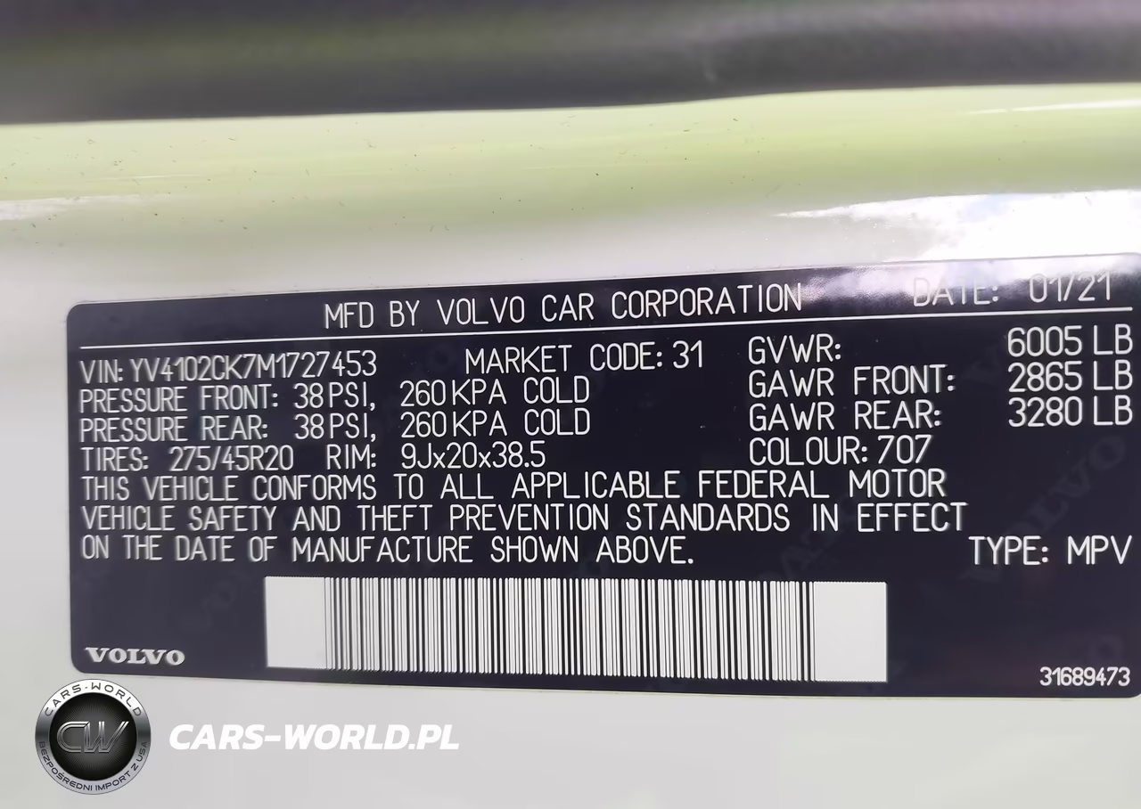 2021 Volvo Xc90 T5 Momentum 7 Passenger VIN:YV4102CK7M1727453 - 9