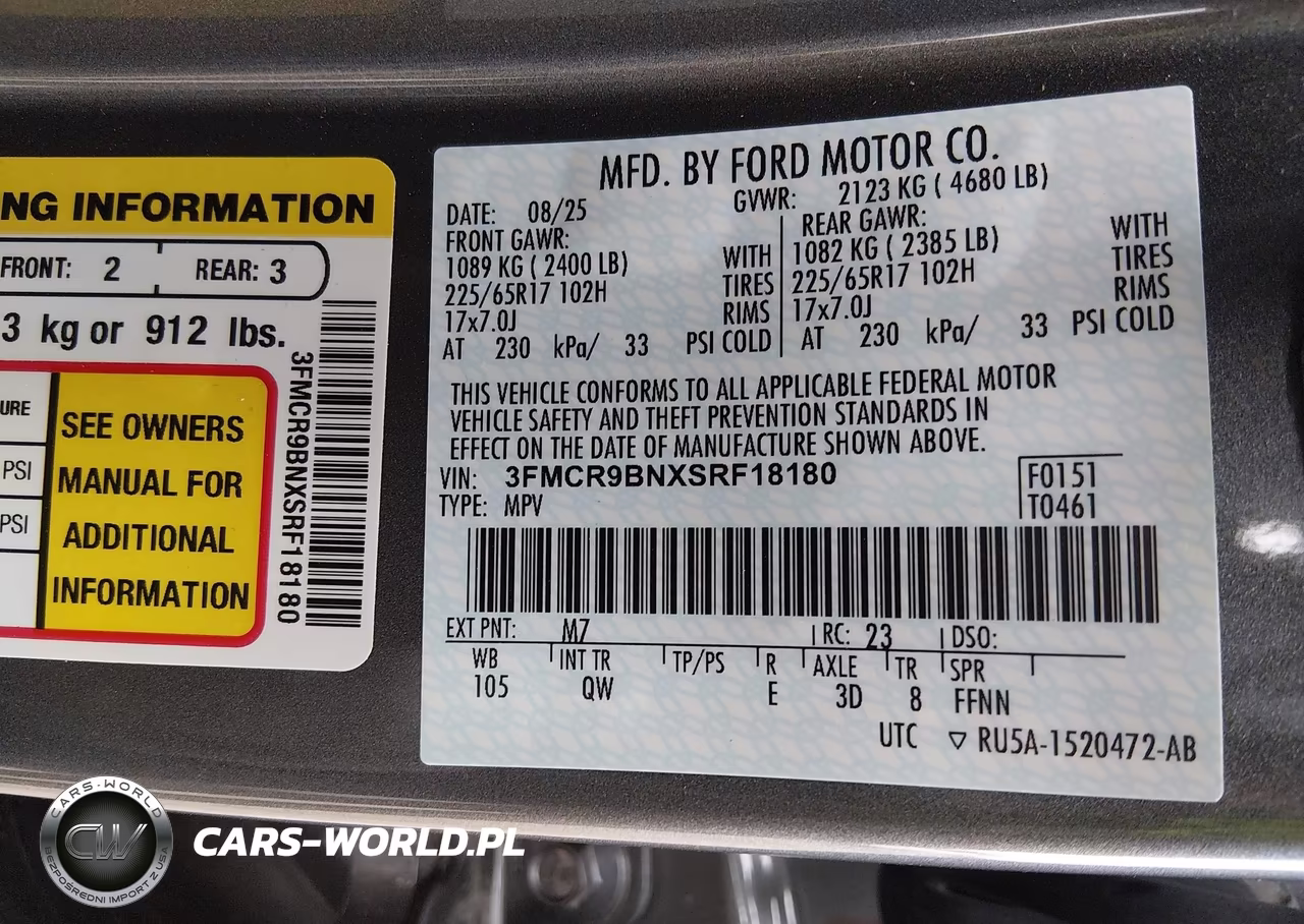 2025 Ford Bronco Sport Big Bend VIN:3FMCR9BNXSRF18180 - 9