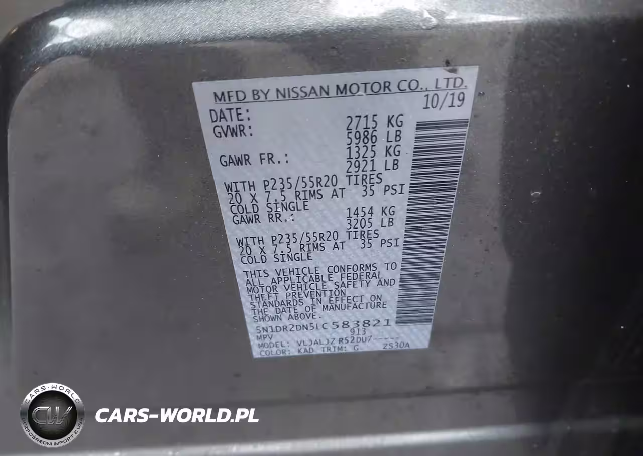 2020 Nissan Pathfinder Platinum 2Wd VIN:5N1DR2DN5LC583821 - 9