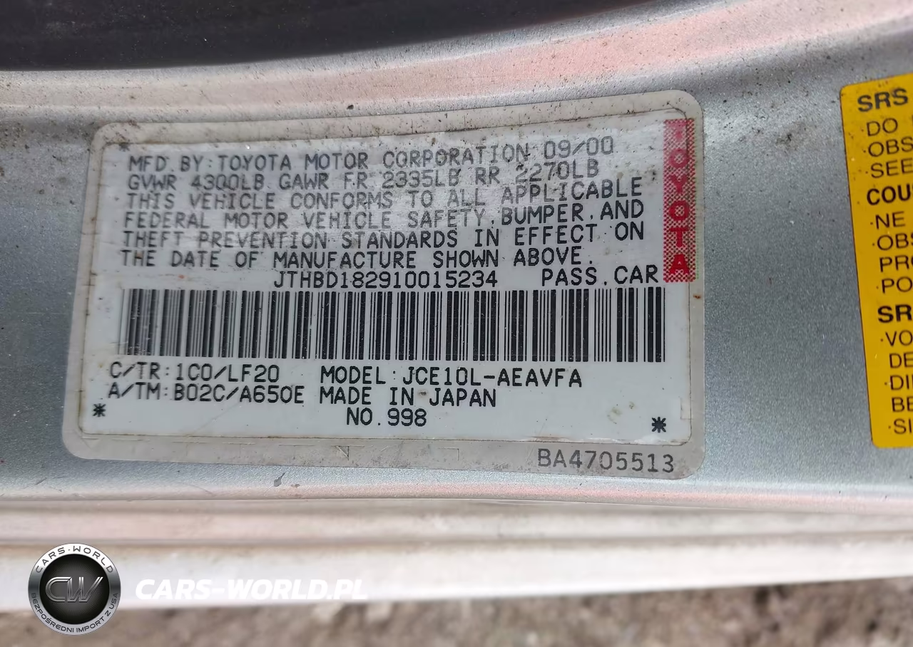 2001 Lexus Is 300 VIN:JTHBD182910015234 - 9
