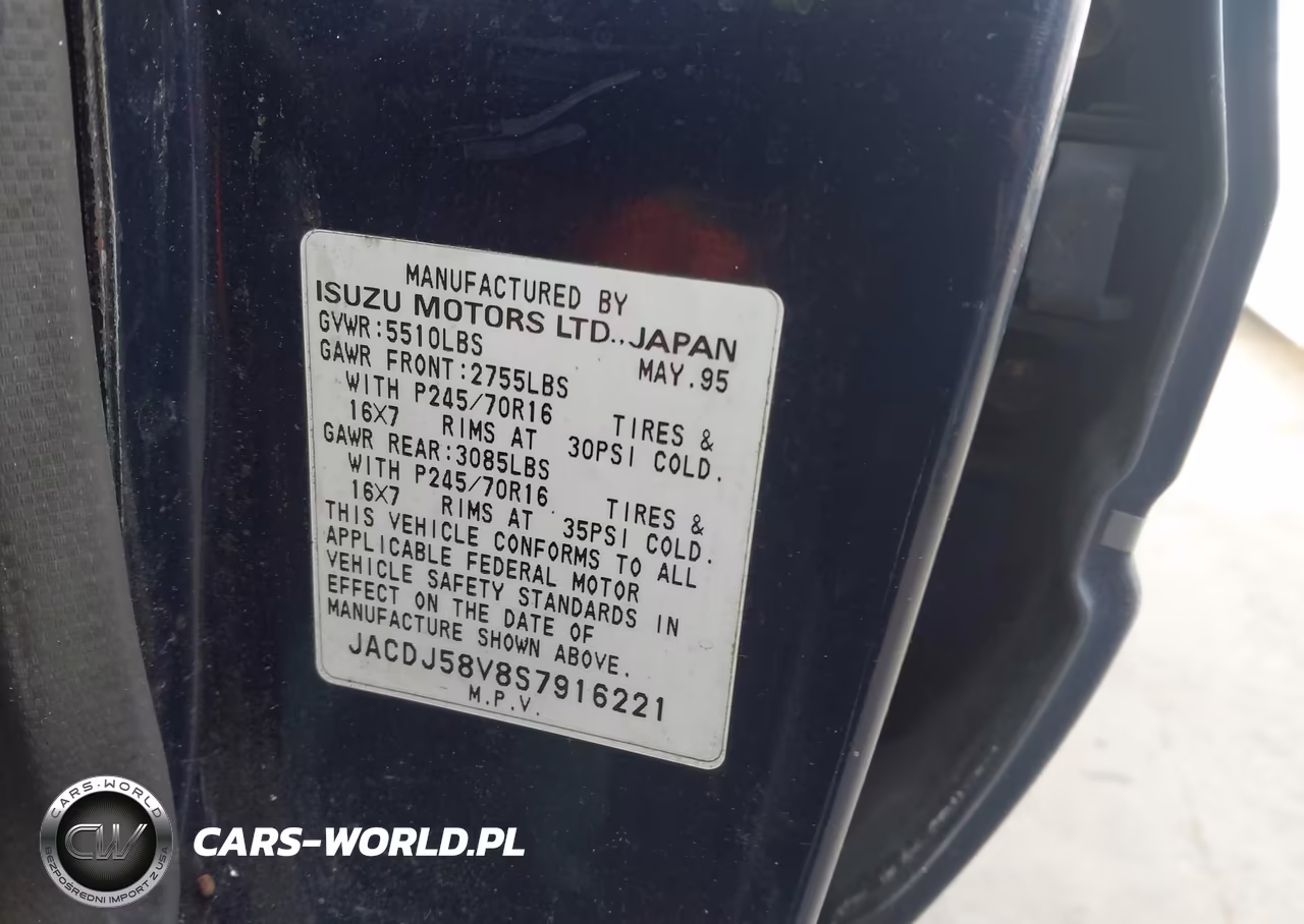1995 Isuzu Trooper S VIN:JACDJ58V8S7916221 - 9