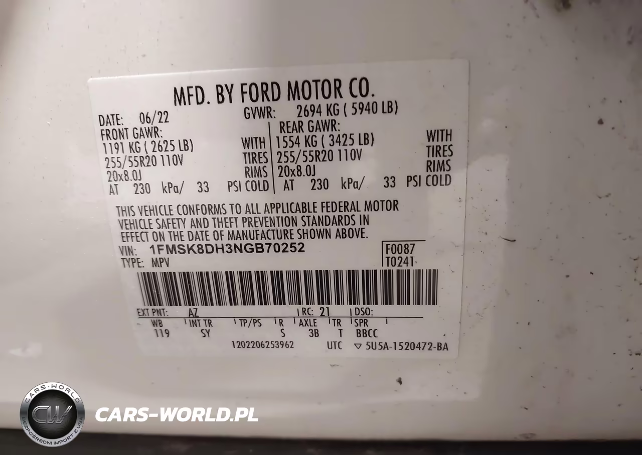 2022 Ford Explorer Xlt VIN:1FMSK8DH3NGB70252 - 9