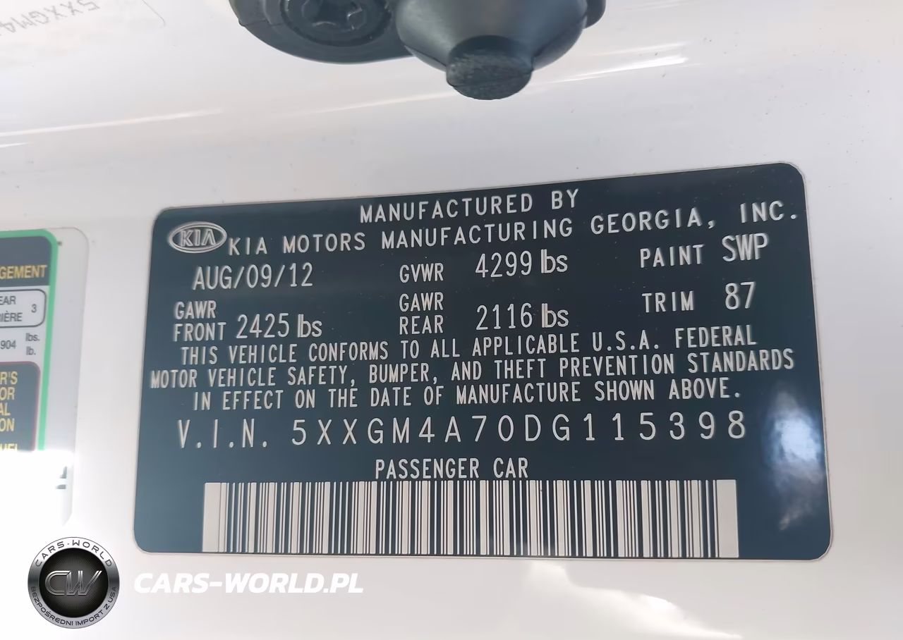 2013 Kia Optima Lx VIN:5XXGM4A70DG115398 - 9