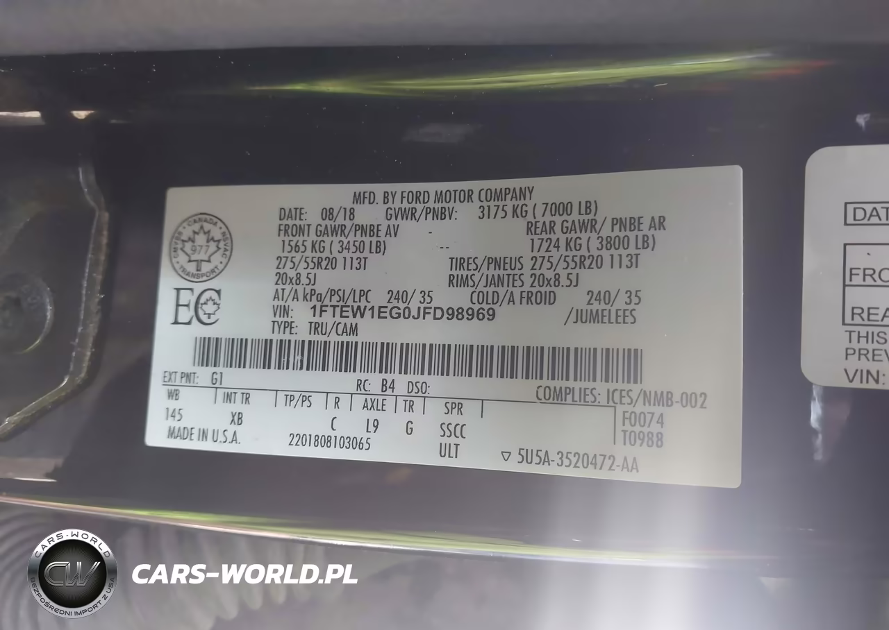 2018 Ford F-150 Xlt VIN:1FTEW1EG0JFD98969 - 9