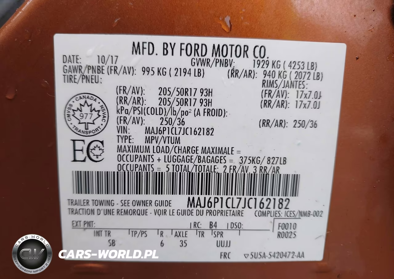 2018 Ford Ecosport Ses VIN:MAJ6P1CL7JC162182 - 9