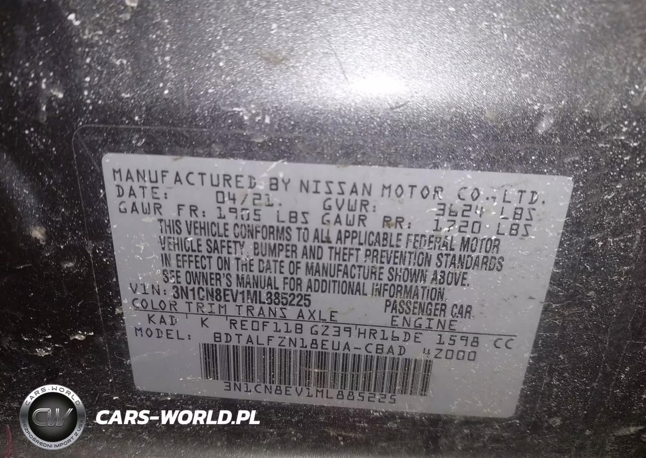 2021 Nissan Versa Sv Xtronic Cvt VIN:3N1CN8EV1ML885225 - 9