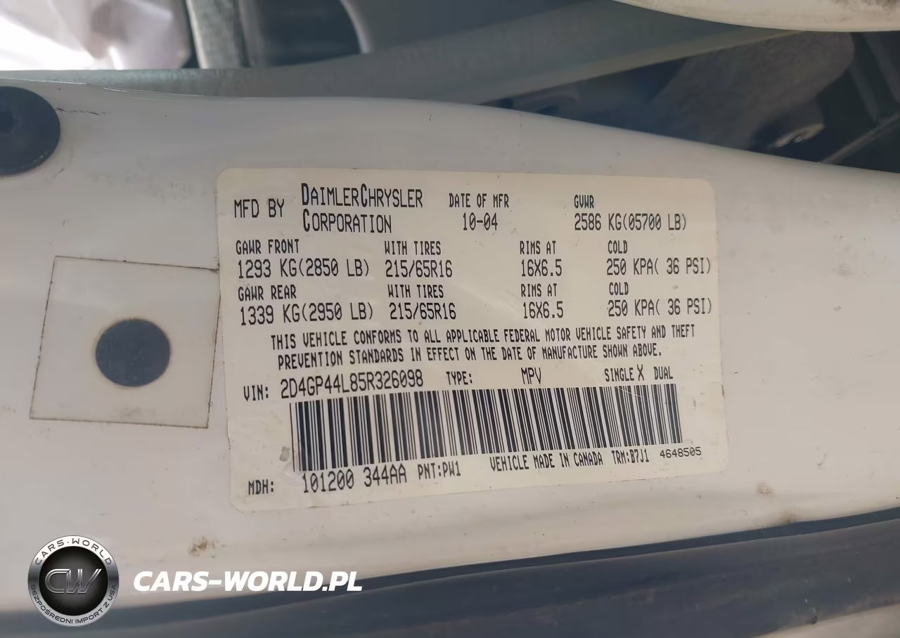 2005 Dodge Grand Caravan Sxt VIN:2D4GP44L85R326098 - 9