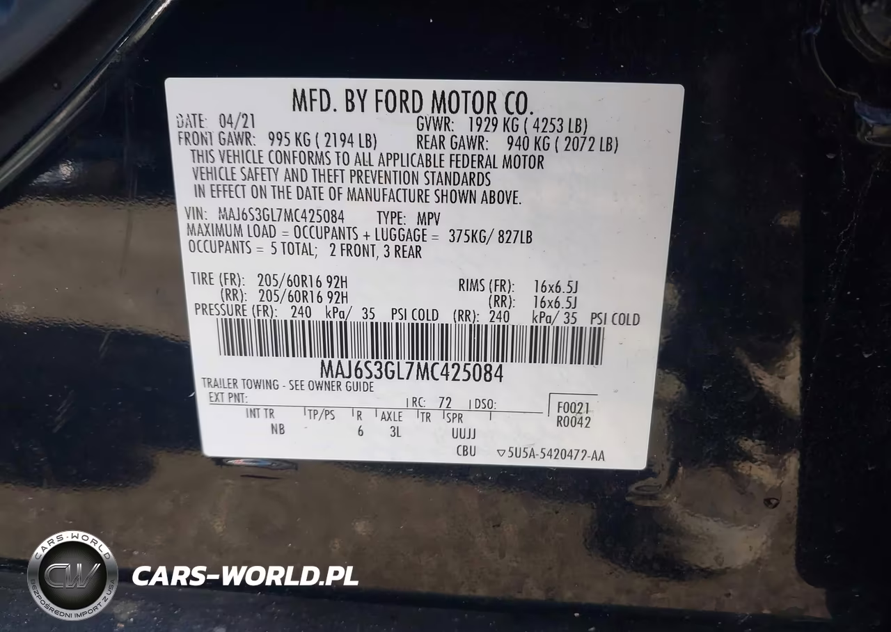 2021 Ford Ecosport Se VIN:MAJ6S3GL7MC425084 - 9