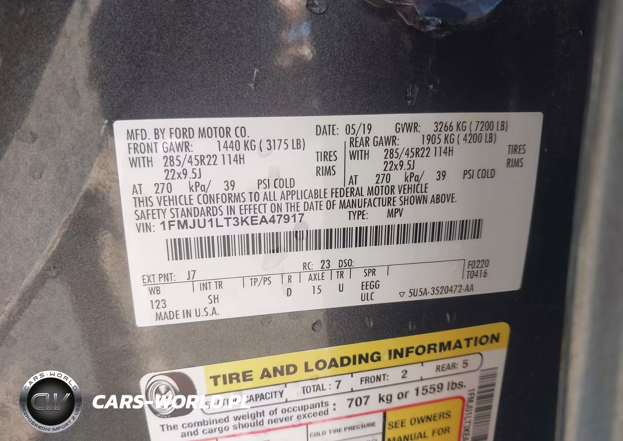 2019 Ford Expedition Platinum VIN:1FMJU1LT3KEA47917 - 9